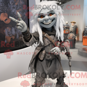 Grijze heks mascottekostuum...