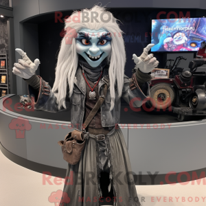 Grijze heks mascottekostuum...