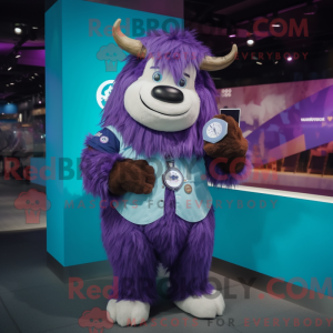 Lilla Yak maskot kostume...