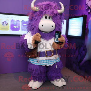 Paars Yak-mascottekostuum...
