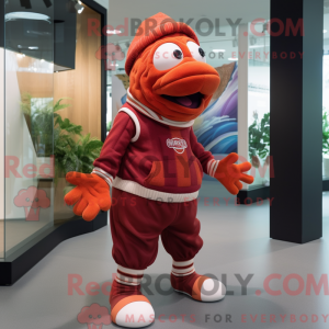 Maroon Clown Fish maskot...