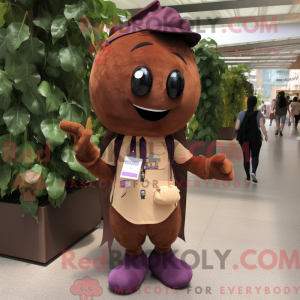 Brown Grape mascottekostuum...