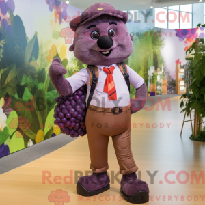 Brown Grape mascottekostuum...