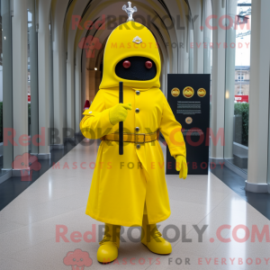 Gele mascottekostuum van de...