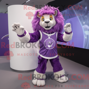 Lila Löwe Maskottchen...