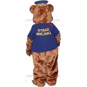Braunes Teddybärmaskottchen in Polizeiuniform - Redbrokoly.com