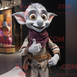 Gray Elf maskot kostume...