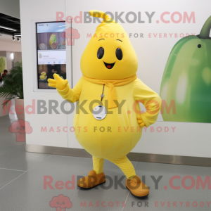 Gele peer mascottekostuum...
