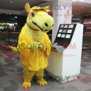Gul Tapir maskot kostume...