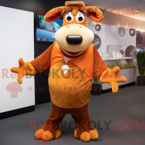 Rust Guernsey Cow maskot...