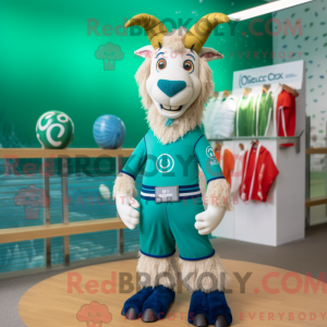 Teal Boer Goat maskot...