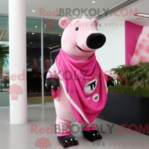 Roze Tapir-mascottekostuum...
