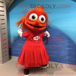 Rød Barracuda maskot...