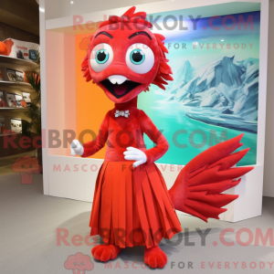 Rød Barracuda maskot...