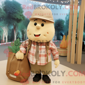 Beige Mango maskot kostume...