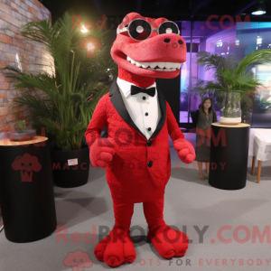 Rode krokodil mascotte...