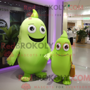 Limegrøn aubergine maskot...