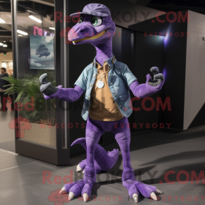 Lilla Velociraptor maskot...