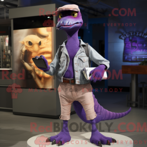Lilla Velociraptor maskot...