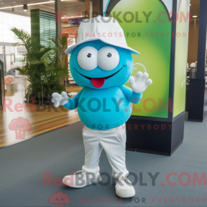 Cyan Golfball Maskottchen...