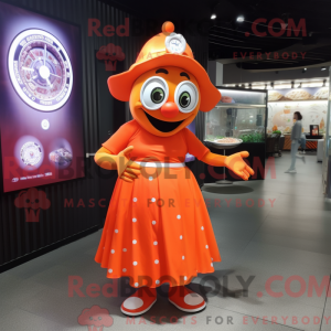 Orange maskot kostume...