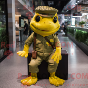 Gold Frog-maskot drakt...