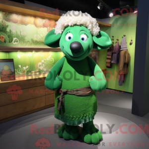 Grønn Merino Sau maskot...