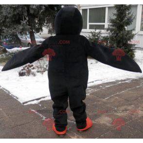 Pingvin maskot svart vit och orange. Penguin kostym -
