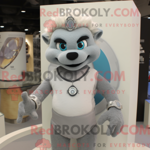 Grå forlovelsesring maskot...