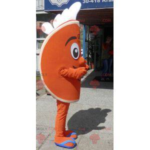 Mascotte de quartier d'orange. Mascotte d'agrume -