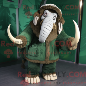 Mascotte de mammouth vert...