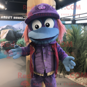 Personaggio mascotte viola...