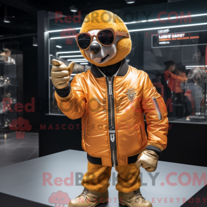Gold Orange mascot costume...