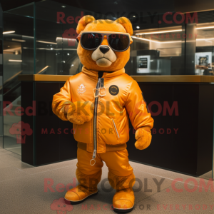 Gold Orange maskot kostume...