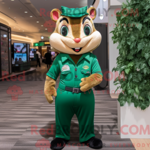 Grøn Chipmunk maskot...