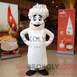 White Paella mascot costume...