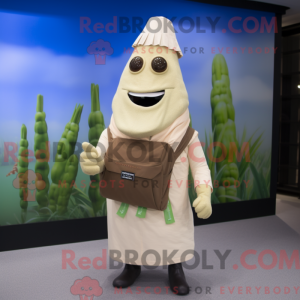 Beżowy asparges maskot...