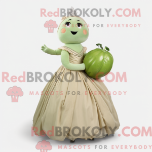 Beige agurkmaskotdraktfigur...