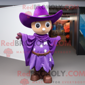 Lilla Cowboy maskot kostume...