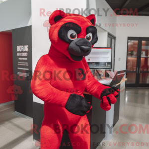 Red Panther-mascottekostuum...