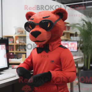Red Panther-mascottekostuum...