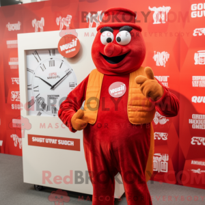 Rød Currywurst maskot...