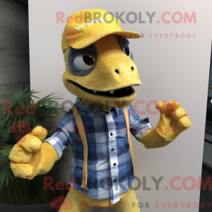 Gul Utahraptor maskot...