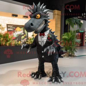 Sort Spinosaurus maskot...