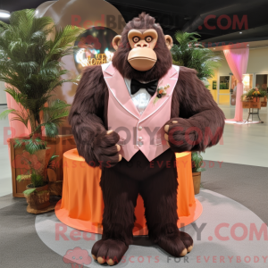 Pfirsich-Gorilla-Maskottche...