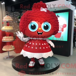 Rød Cupcake maskot kostume...