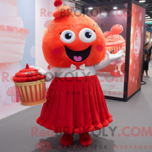 Rød Cupcake maskot kostume...