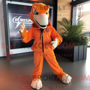 Orange Utahraptor maskot...