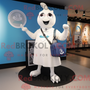Hvid Acrobat maskot kostume...
