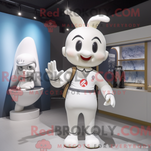 Wit Acrobat-mascottekostuum...